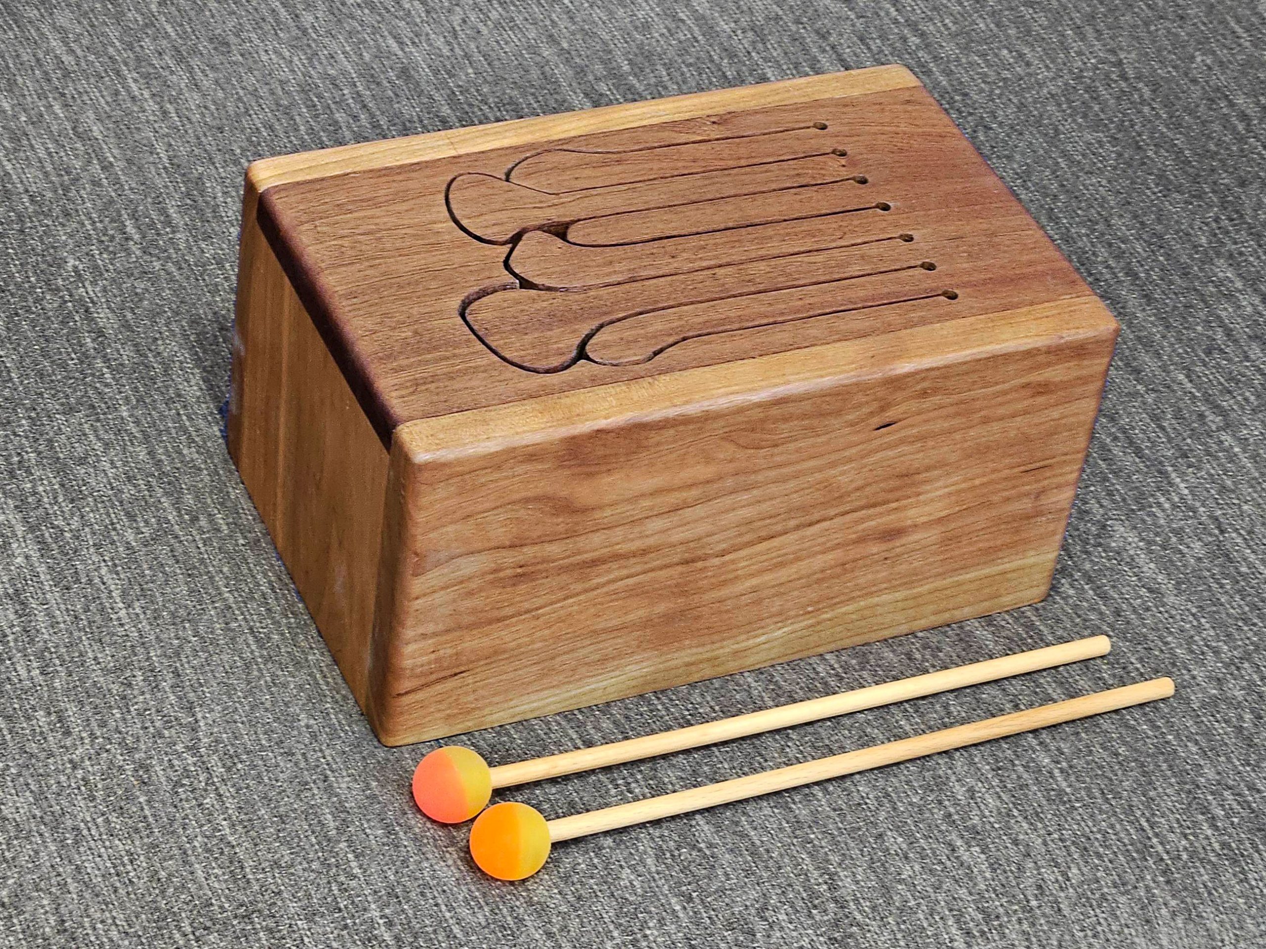 The finished wooden tongue drum